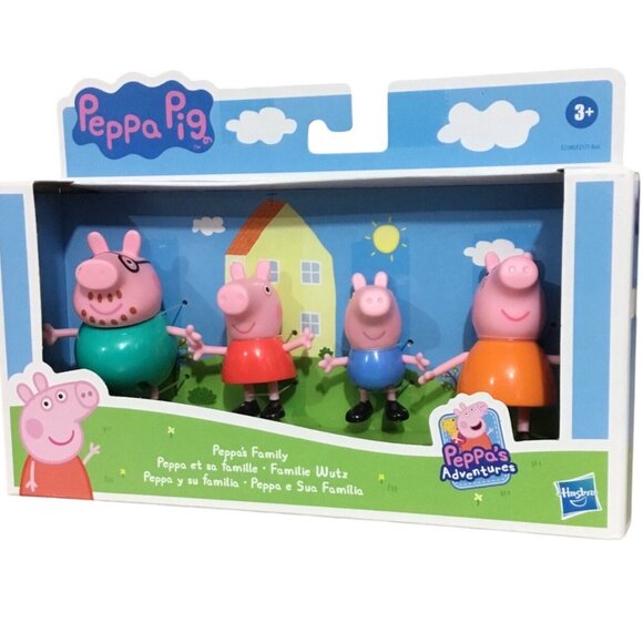 Peppa Pig Family Figurine Set - 4 Pieces - Peppa Adventures Toys - Picture 1 of 3